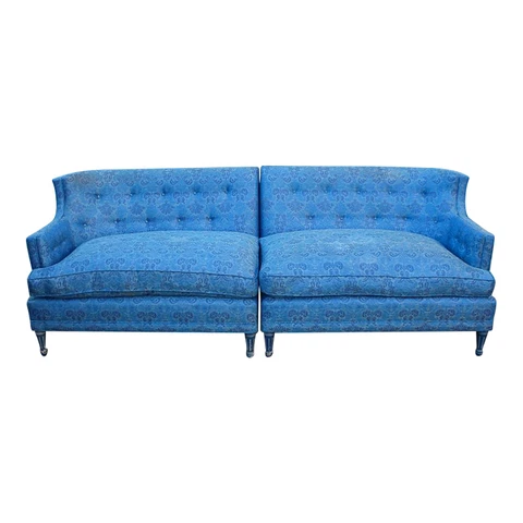 Mid Century Lewis Mittman Petite 2-Piece Sectional Sofa, Pair of Love Seats Cover