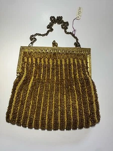 1930’s Gold Beaded Opera Purse - Picture 1 of 11