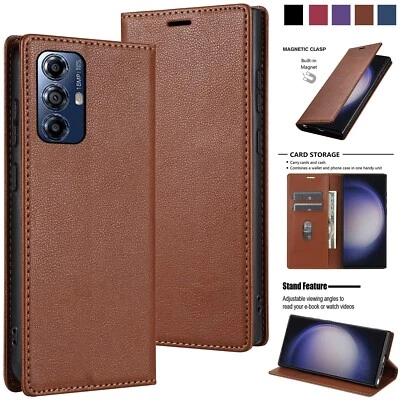Funda tipo billetera de cuero PU para Motorola Moto G Power/Stylus/Play 2023 2024 5G Foto 1 de 4