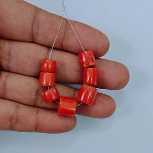 Cuentas de coral natural piedras preciosas sueltas mediterráneas italianas cuentas de coral rojo sin teñir - Imagen 1 de 7