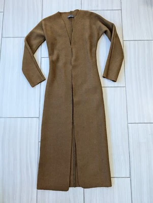 Casaco longo/jaqueta/suéter JOSEPH TRICOT - Textura de feltro marrom - Vintage - Xs-S - Imagem 1 de 4