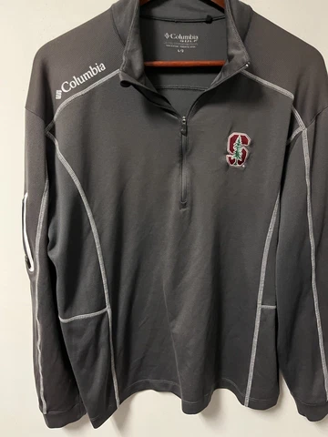 Columbia Stanford University Cardinal 1/2 Zip Jacket Sweatshirt Size Large NCAA Cover