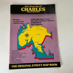 Libro Atlas Mapa de Calle del Condado Charles Co Maryland ADC 1990 De Colección - Imagen 1 de 7