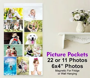 Picture Pockets Hanging Photo Gallery Display 11 Pockets Frame For Fridge Magnet - Picture 1 of 13