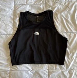 North Face Women's XL Black Cropped Tank Top Workout/ Gym/ Running NWT - Picture 1 of 10