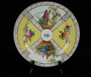 Rare Antique Dresden Plate By Carl Thieme (Yellow) - Picture 1 of 6
