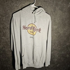 Y2K Paris Hard Rock Cafe Hoodie Adult XL Long Sleeve Mens Pullover - Picture 1 of 5
