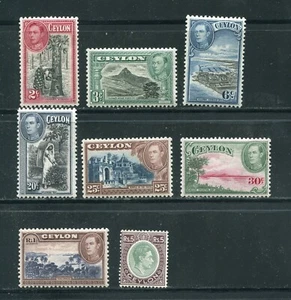 Ceylon 278-280, 283-285, 287, 289 King George VI Mint Hinged Stamps - Picture 1 of 5