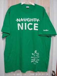 Toys R Us Employee Naughty Nice T-Shirt 2XL Green Christmas Tree New - Picture 1 of 6