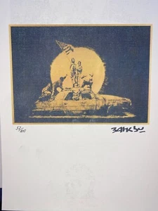 BANKSY COA Vintage Original Art Print Poster Lithograph Signed Limited - Picture 1 of 3