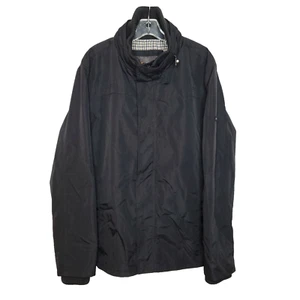 Ben Sherman Nylon Jacket XL Windbreaker Ribbed Collar Cuffs Roll Hood Black - Picture 1 of 7