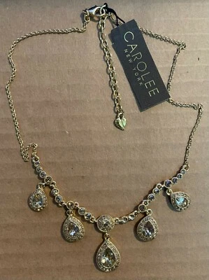 Collar Carolee Cristal Lágrima Tono Dorado "16 Foto 1 de 2