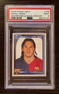 2008 Lionel Messi Panini UEFA Champions League Sticker PSA 9 Barcelona Argentina