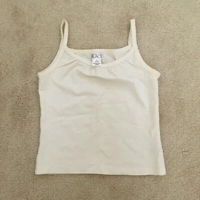 Camiseta sin mangas con correa de espagueti de algodón marfil The Children's Place talla L nueva sin etiquetas Foto 1 de 3