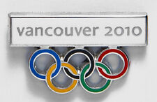 2010 VANCOUVER OLYMPIC PIN  Cutout Rings White Banner Milan Cortina 2026 TRADER