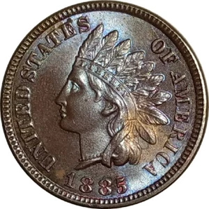 1885 1c Indian Head Cent - Beautiful Toning & Exquisite Surfaces - Picture 1 of 6