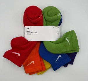 Calcetines cortos acolchados Nike Everyday color arco iris 6 pares para hombre talla 8-12 - Imagen 1 de 2