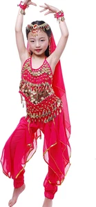 Girls Genie Costume India Belly Dance Arabian Princess Halloween Costume - Picture 1 of 12