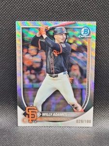 2025 Bowman Chrome WILLY ADAMES rifrattore onda argento 029/100 - SF Giants - Foto 1 di 2