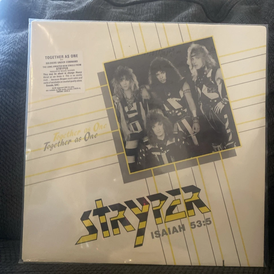 STRYPER-TOGETHER AS ONE-12" SINGLE VINYL  SEALED WITH HYPE STICKER - Image 1 of 3