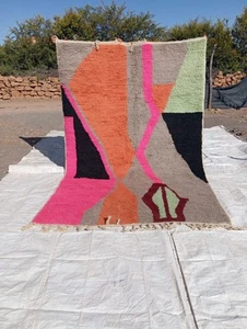 Moroccan rug sage green - handmade rug - Genuine lamb wool - berber green rug - Picture 1 of 5