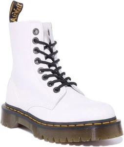 DR MARTENS 1460 Pascal Bex Clásico Ojo Cordones Botas Mujer en Blanco Talla 3-8 - Imagen 1 de 12