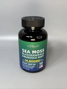 ViYouth Sea Moss Bladderwrack & Burdock Root 12 in 1 - 120 caps - Exp 03/27 - Picture 1 of 4