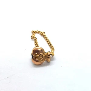 Money Bag Dollar Sign Lapel Pin Banker Finance Wealth Jewelry Fashion Vintage - Picture 1 of 3