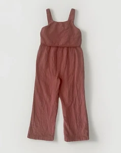 Carter’s Girls Size 8 Organic Cotton Gauze Pink Jumpsuit - Picture 1 of 10