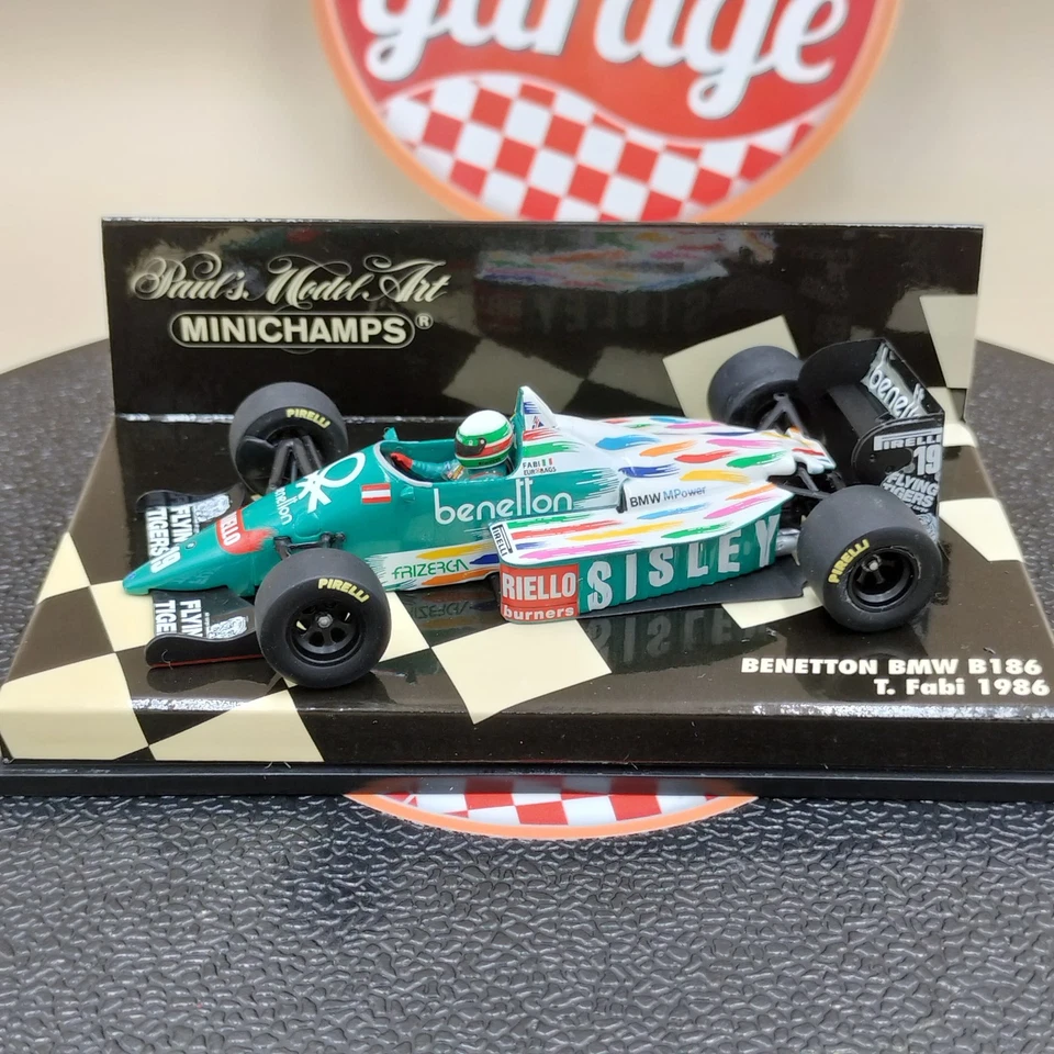 MINICHAMPS 1/43 Benetton BMW B186 Teo Fabi #19 1986 430860019 - Image 1 of 4