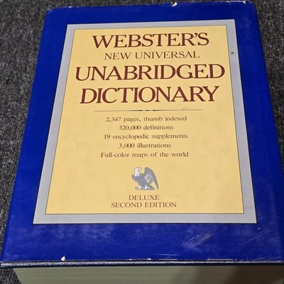 Webster's New Universal Unabridged Dictionary Deluxe Hardcover 1983 Dust Jacket - Image 1 of 4