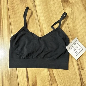 NWT Bra Bar Women's Sz 28-30 A-DDD (Small) Soft Crop All Day Bra Black Stretch - Picture 1 of 5