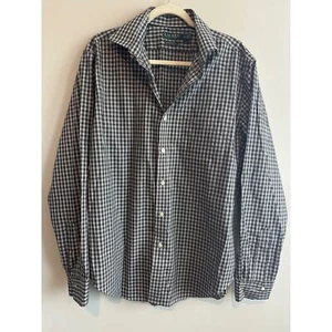 Lauren Ralph Lauren Plaid Long Sleeve Button Down Size 17 36/37 Green A1 - Picture 1 of 6