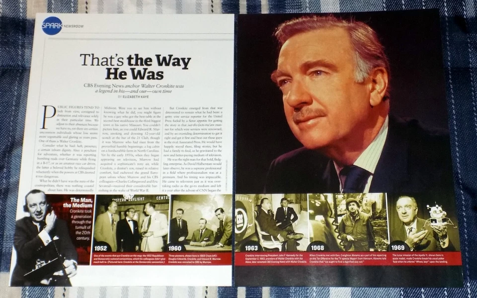 REVISTA RELOJ WALTER KRONKITE CBS FOTO PINUP ÁLBUM DE RECORTES RECORTES Foto 1 de 1