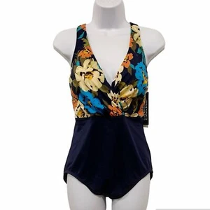 Dreamsuit by Miracle Brands Ink Blue Multi Slimming Control One Piece Swimsuit - Picture 1 of 7