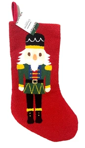 NEU Kirkland's 20 Zoll NUSSKNACKER WEIHNACHTSSTRUMPF Urlaub Mehrfarbig Rot Schleife - Bild 1 von 8