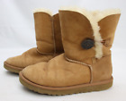 UGG Bailey Button 5803 Womens Size 7 Brown Ankle Boots Leather Chestnut Brown