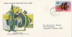 St. Lucia Scott 445 FDC - WWF Cover - Picture 1 of 1