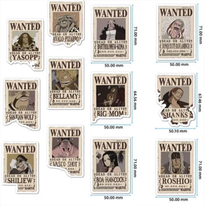 80 Anime One Piece Luffy Zoro Law Wanted Poster Stickers for Laptop Tablet Phone - Picture 1 of 7