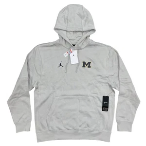 Air Jordan Michigan Wolverines Gray Hoodie Sweatshirt, Size Small NWT DZ8787-053 - Picture 1 of 3