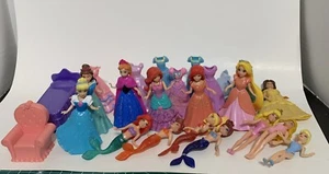 Lot of Disney Princess Mermaid MAGICLIP Clip On Dolls 3.75” Figures Clip Dresses - Picture 1 of 8
