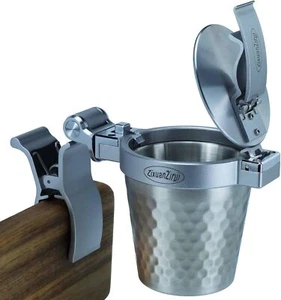 Outdoors Indoor Patio Ash Tray Cigar with Lid Smokeless Small, silvery - Picture 1 of 6