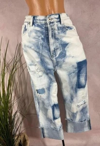 Pantalón elástico mujer crop JEANS S. Woman 5068 sobre blanqueado S 36 38 - Imagen 1 de 8