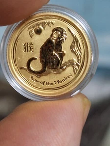 2016 $15 AUSTRALIA YEAR MONKEY 1/10  OUNCE  24 KARAT GOLD MINTED BY PERTH MINT - Picture 1 of 24