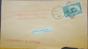 US, SCOTT #285 ON 1898 GENERAL ELECTRIC ADVERT. COVER, PRINTED MATERIAL STAMP - Picture 1 of 4