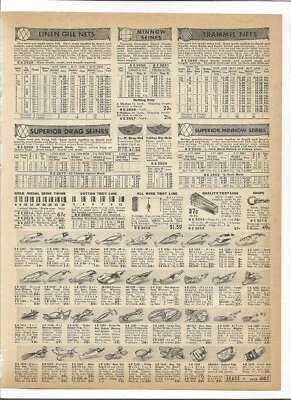 Camisa de Mickey Mouse 1937 Sears Catálogo Página de Anuncios Gill Net Grube Minnow Creek Chubb Foto 1 de 2