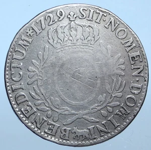 1729 Cow FRANCE King LOUIS XV French Antique Silver 1 Ecu 120 Sols Coin i114907 - Picture 1 of 2