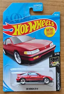 FYB70-D9C0C HOTWHEELS 1988 HONDA CRX RED 3/10 NIGHTBURNERZ 49/250 - Picture 1 of 2