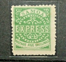 FRANCOBOLLI SAMOA 1877 ESPRESSO 5 SH VERDE LINGUELLATO MH* (C.MO)