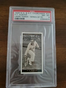 1928 W.A & A.C Churchman F.T Hunter Tennis Card PSA 8 NM/M Frank